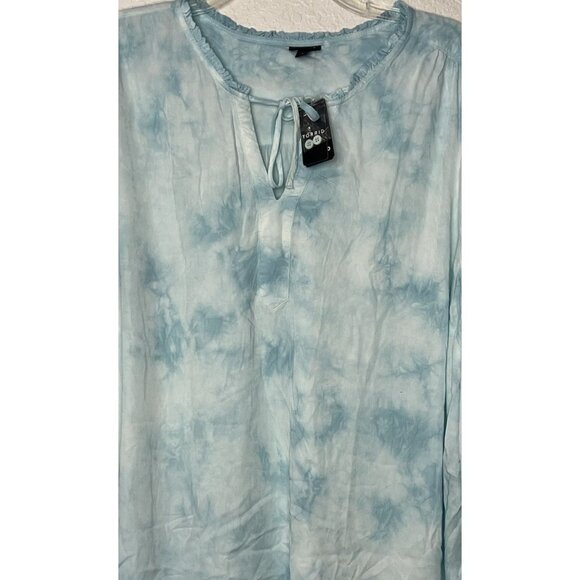 Torrid Indigo Blue Tie-dyed Peasant Top Shirt  Sz 4X 26W NWT Flowy - Picture 4 of 15